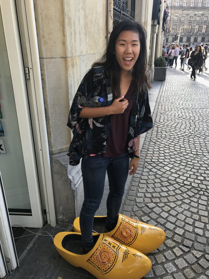 Math+teacher+Esther+Chen+in+Amsterdam+enjoying+a+vacation.