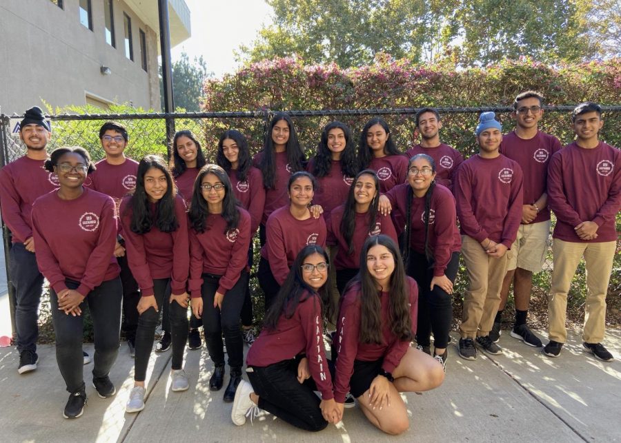 The 2019-2020 Bollywood dance team, Guzaarish, poses for a photo before their weekly Friday afterschool practice. Guzaarish means